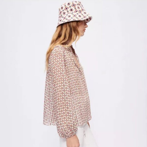 Maje Flowing Printed Jacquard Top - Picture 3 of 9